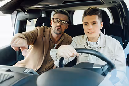 Attending a driving class