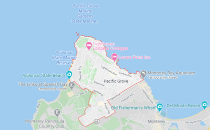 Map of Pacific Grove in California