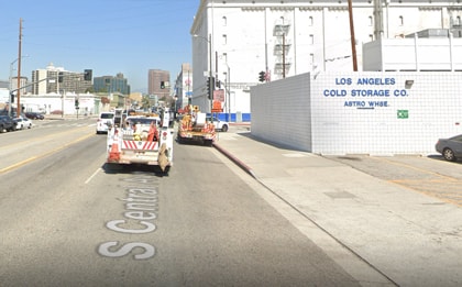 Los Angeles CA Worker Pinned Underneath a Big Rig at Los Angeles Cold Storage Friday Area