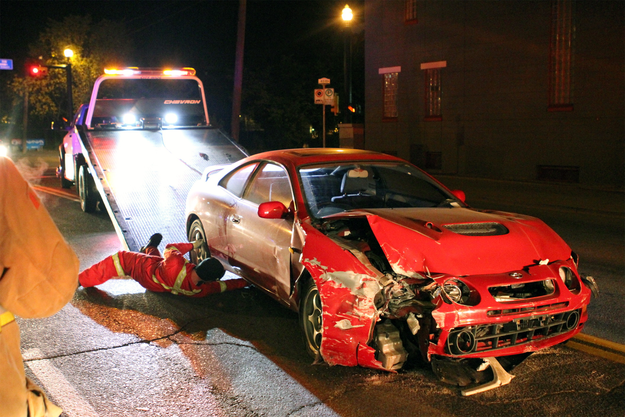A car from a fatal DUI accident after a hit and run accident