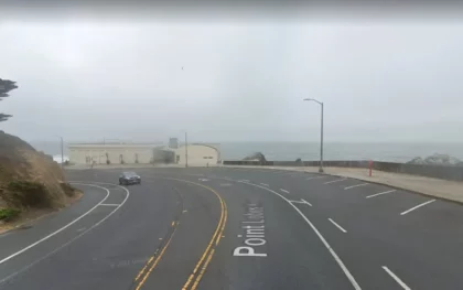 According to the fire department, four people were injured when a car went over a cliff near Sutro Baths in San Francisco