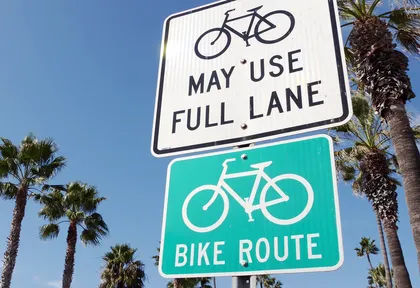 Bicycle road signs for safety driving