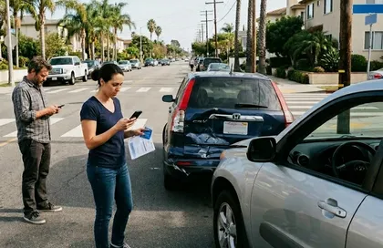 Drivers reviewing insurance after a car accident explaining no-fault state insurance claims