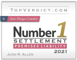 San Diego County Number 1 Settlement - Premises Liability 2021