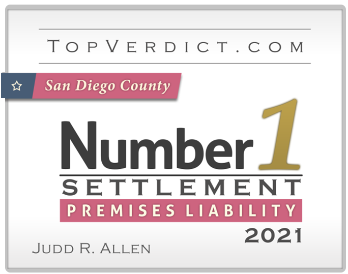 San Diego County Number 1 Settlement - Premises Liability 2021