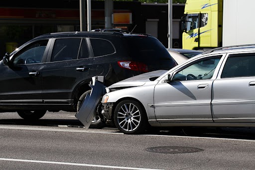 Two vehicle in a car accident