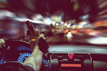 Driver getting drunk while driving
