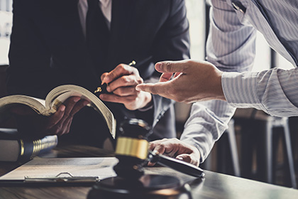 Lawyers working together in solving a case