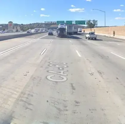 [11-02-2023] Semi-truck and White Toyota Corolla Collide on SR-60 in Pomona, Injuries Unknown
