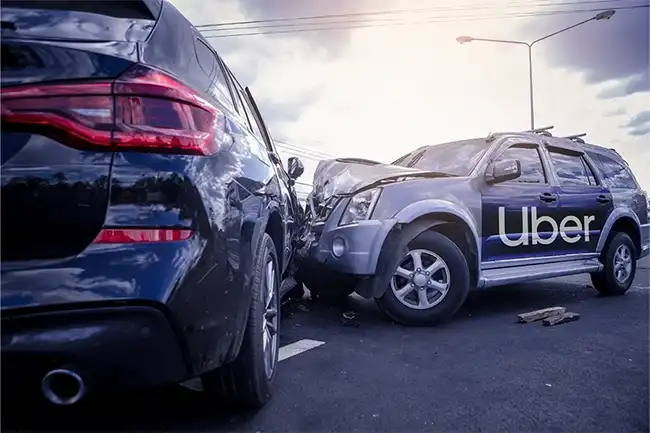 An Uber car collided with another car in Napa County.
