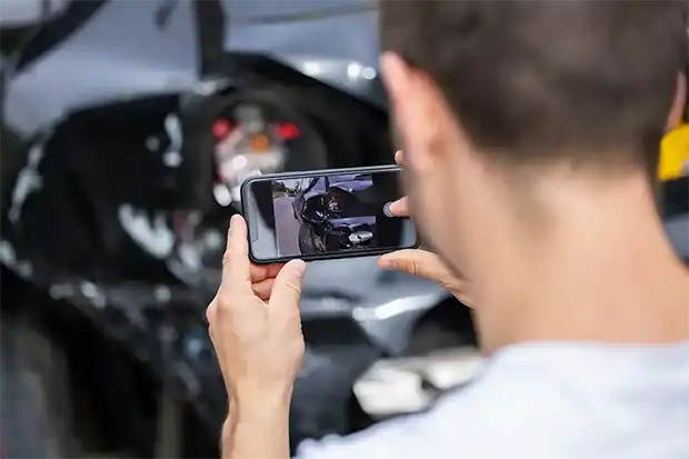 Take pictures of the lyft accident in Huntington Beach