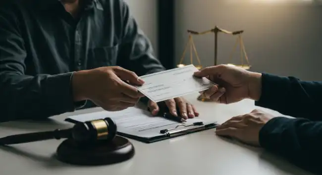 Car accident victim in Shasta County getting a compensation check