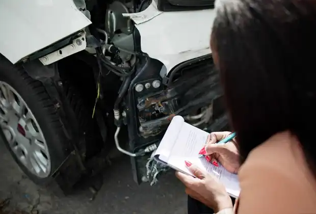 Mujer Documentando El Accidente En North Hollywood