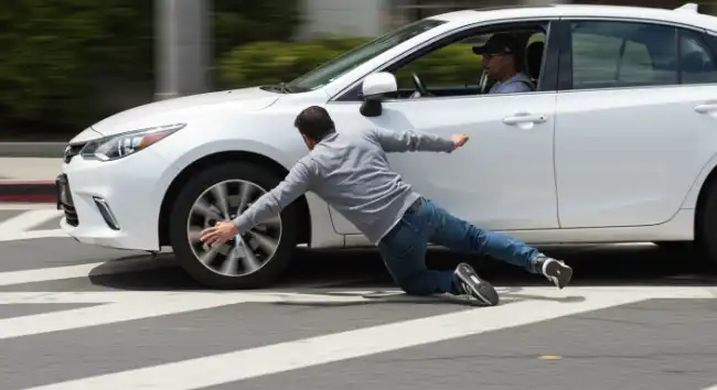 Pedestrian sustaining a personal injury after being hit by a car in San Rafael