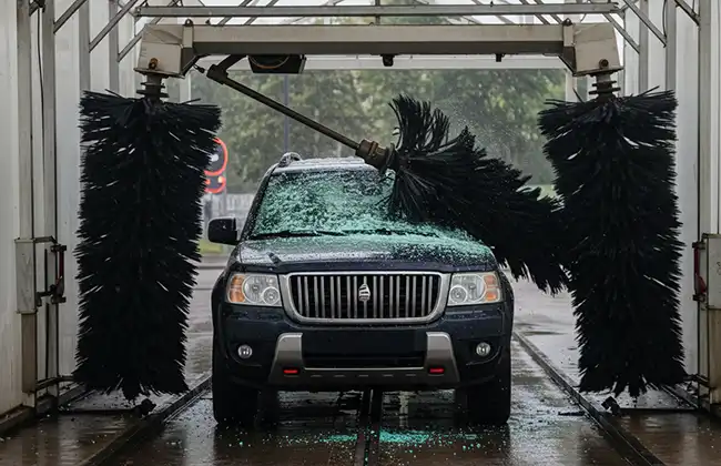 Vehicle gets damaged by malfunctioning equipment in car wash