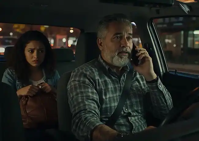 distracted Uber driver in Rancho Cordova