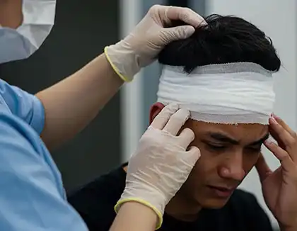 man with concussion after a fender bender