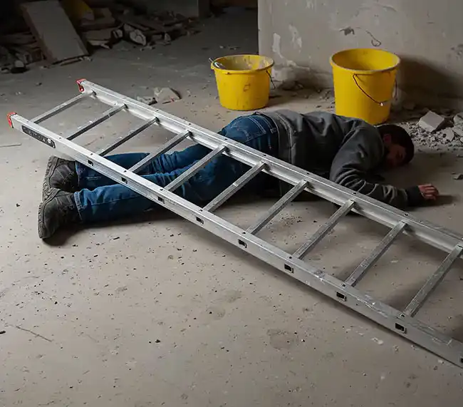 A worker unconcscious on the floor after a workplace accident in El Cajon