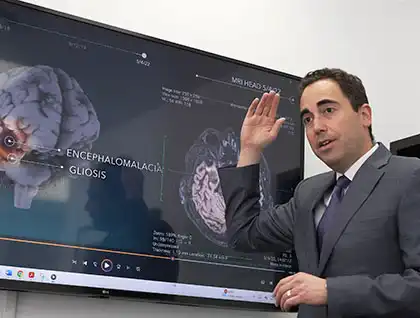 Brian Beecher of Arash Law explaining the severity of injury the collision accident victim sustained