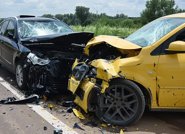 accidente automovilístico con choque frontal en California