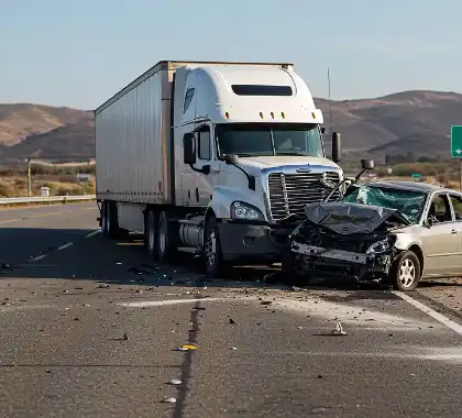 an example of a truck collision which can cause severe injuries