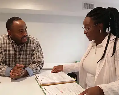 car accident victim filing a case with an Arash Law case manager
