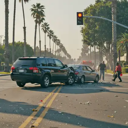rear end collision at an intersection