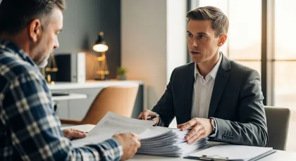 Attorney reviewing construction accident documents to prevent filing errors and missed deadlines