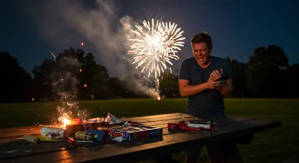 Man injured by defective firework during outdoor celebration