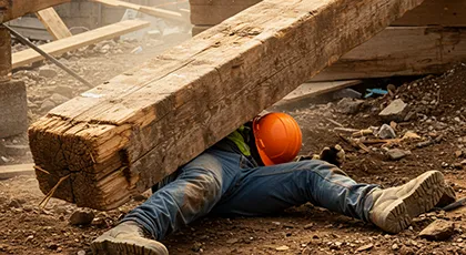Worker struck by falling beam on construction site