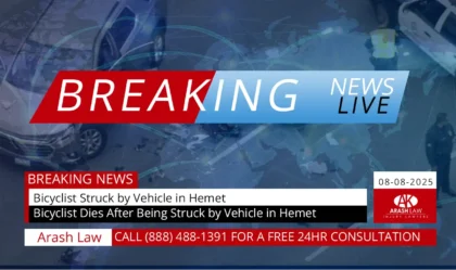 [08-08-2025] Riverside County, CA – Bicyclist Dies After Being Struck by Vehicle in Hemet