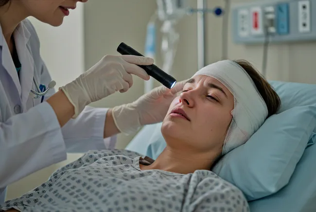 A medical practitioner examined the injured patient in Jurupa Valley