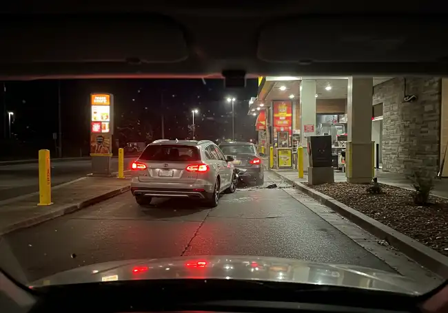 Cars lined up in a drive-thru where accidents can cause personal injury claims