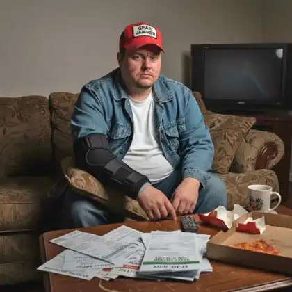 Injured delivery truck accident victim facing medical bills and financial stress