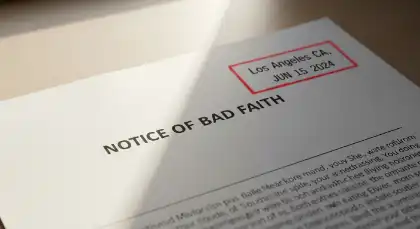 Notice of bad faith insurance claim document