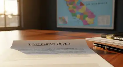 Settlement offer document in California accident case