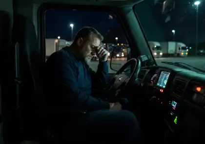 Stressed truck driver facing federal regulation violations