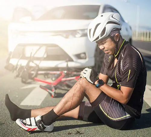 what to do immediately after being hit by a car while on bike