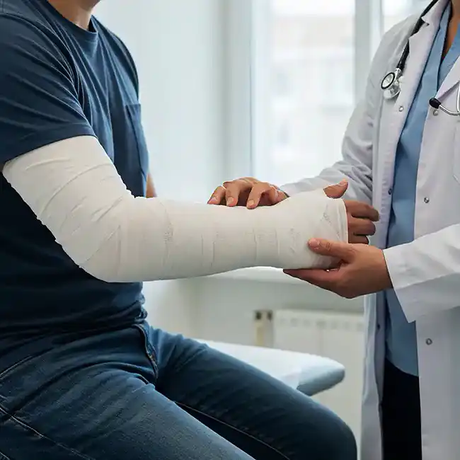 car accident victim getting a checkup