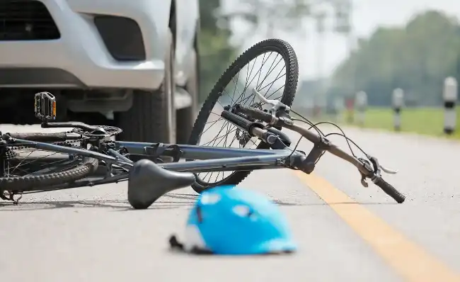 Bicycle accident scene in Lakewood