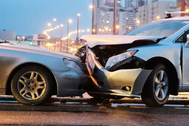 Car accident with two cars head-on collision in Santa Cruz