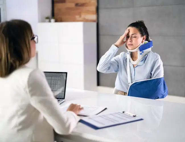 Construction accident victim being released from hospital