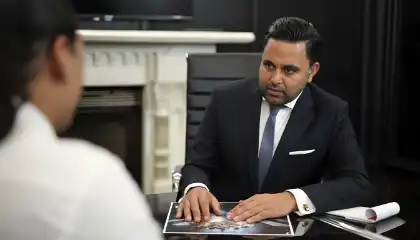 Personal injury lawyer meeting with a client to discuss a pedestrian accident case