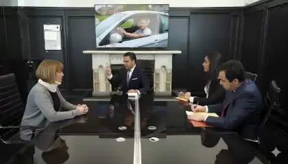 Personal injury lawyer meeting with car accident victim