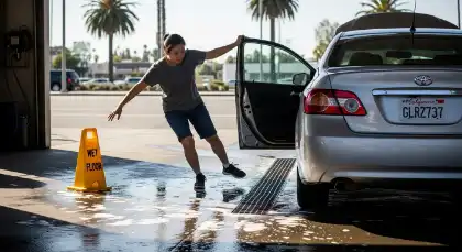 Slip and fall accident at car wash