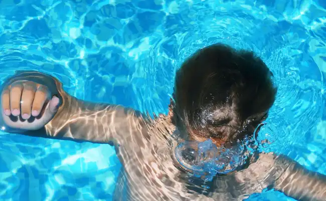 Swimming pool accident victim drowning moments