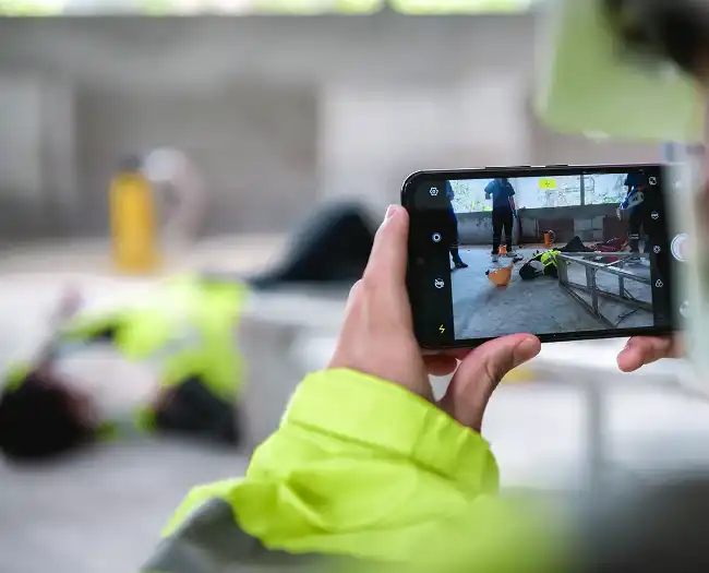 Taking pictures as evidence for the victim of personal injuries