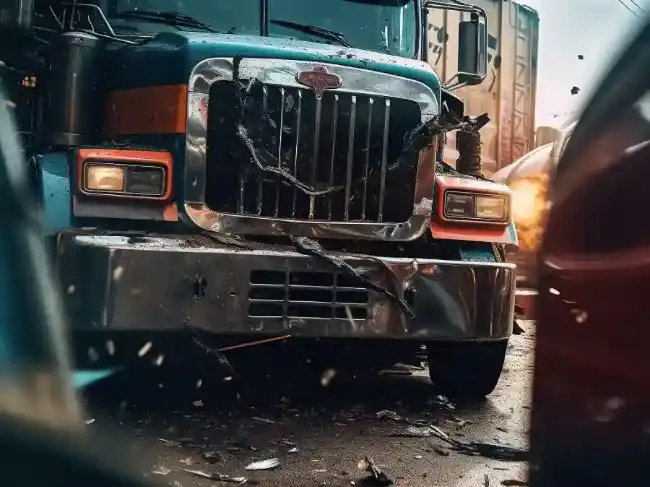 Truck accident scene in Beverly Hills