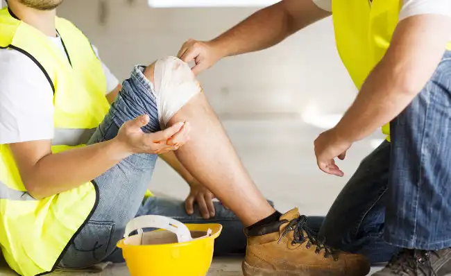 man injured at work