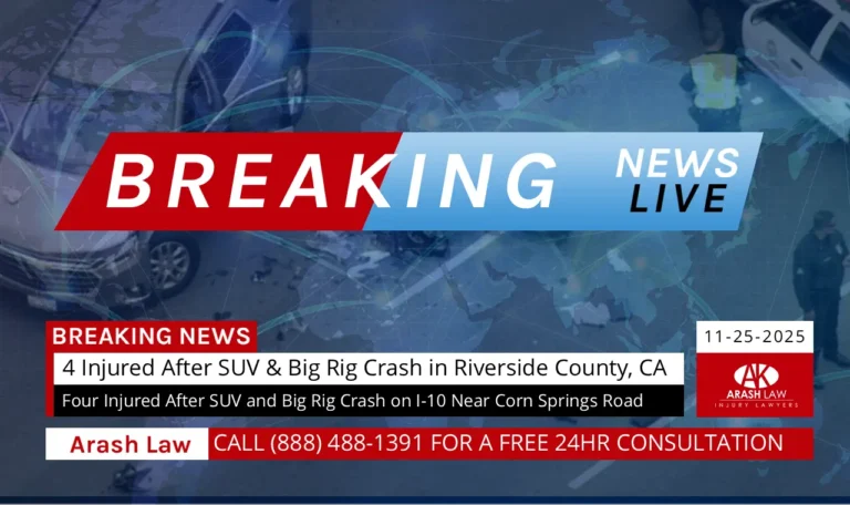 [11-25-2025] Riverside County, CA – Four Injured After SUV and Big Rig Crash on I-10 Near Corn Springs Road in Desert Center